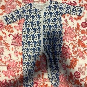 ROLLER RABBIT BLUE MONKEY PJS 6-9 months